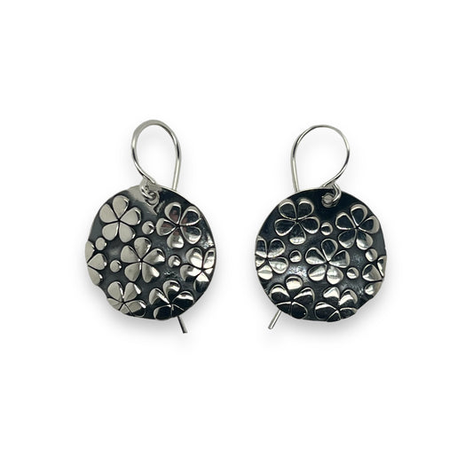 Flower Print Disc Earring