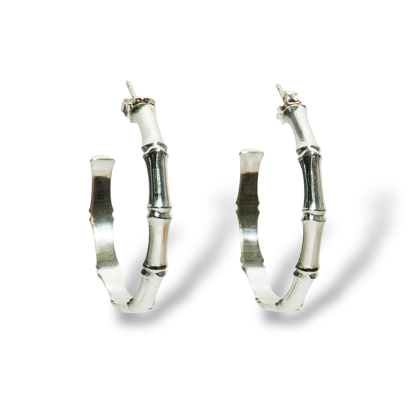 Large Bamboo Hoop Earrings