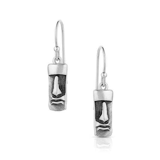 Small Moai Earrings in Sterling Silver