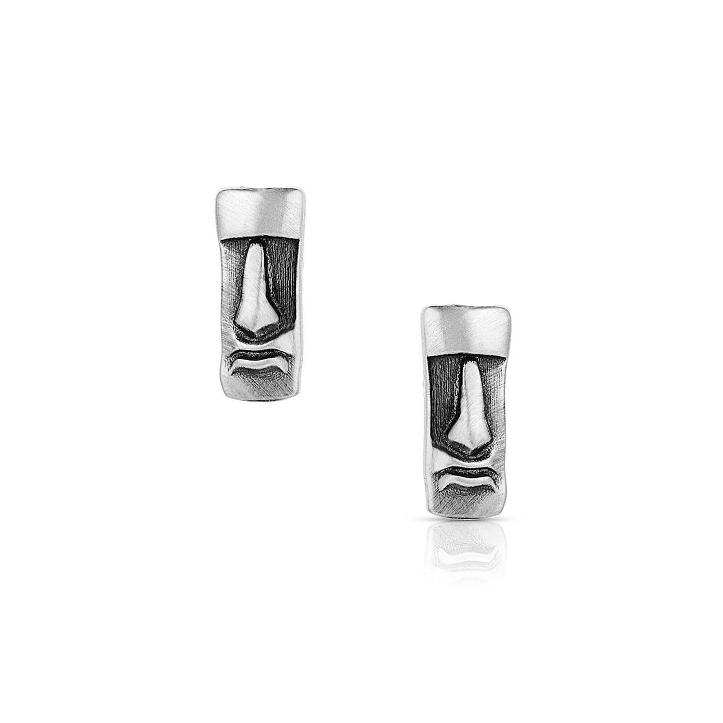 Small Moai Earrings in Sterling Silver