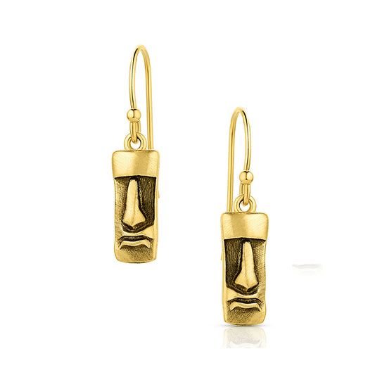 Mini Moai Earrings in 14K Gold