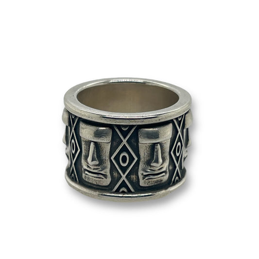 Wide Moai Band Ring