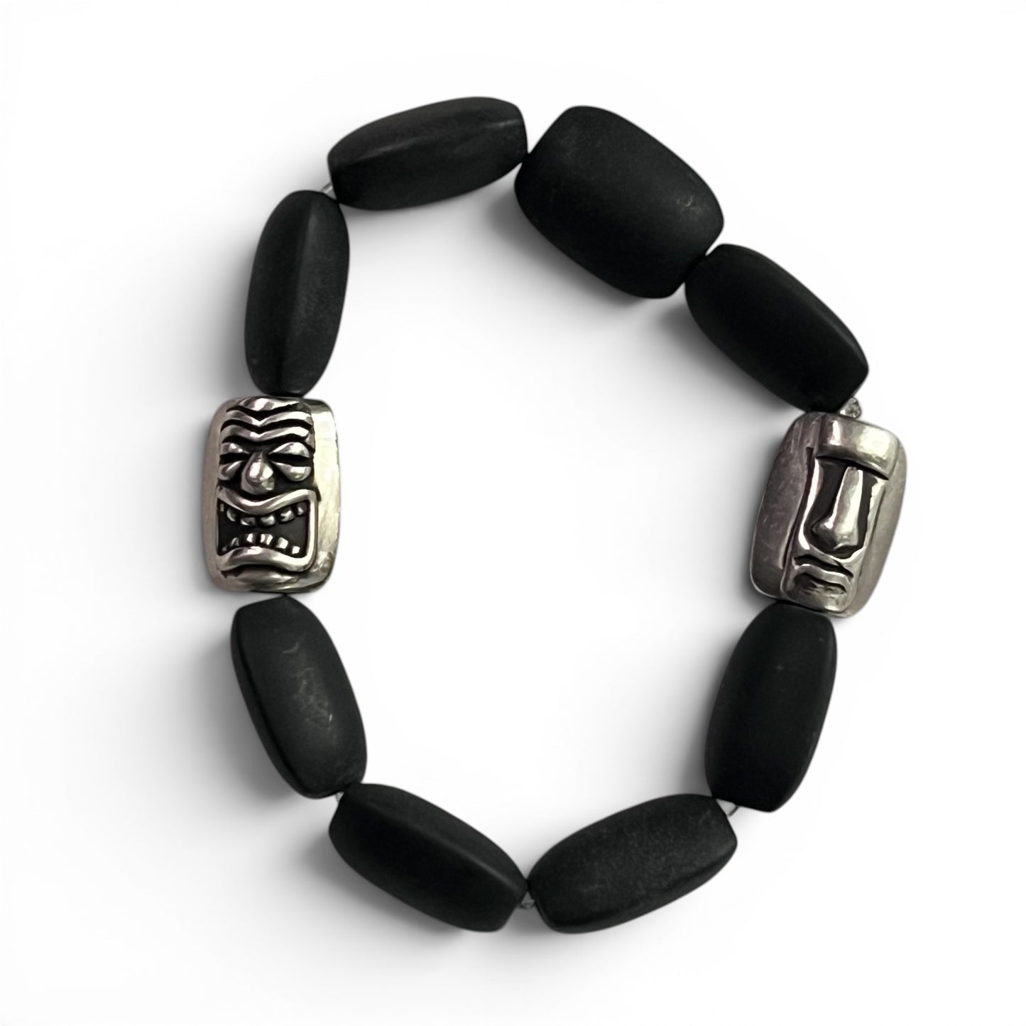 Onyx Tiki Bead Bracelet