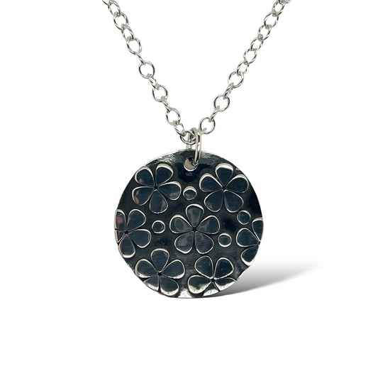 Flower Print Disc Pendant