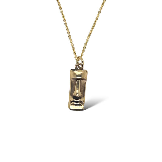 Mini Moai Pendant in 14K Gold