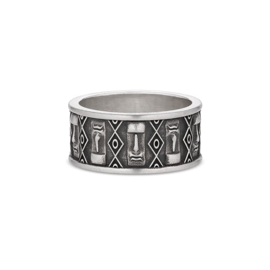 Moai Band Ring in Sterling Silver
