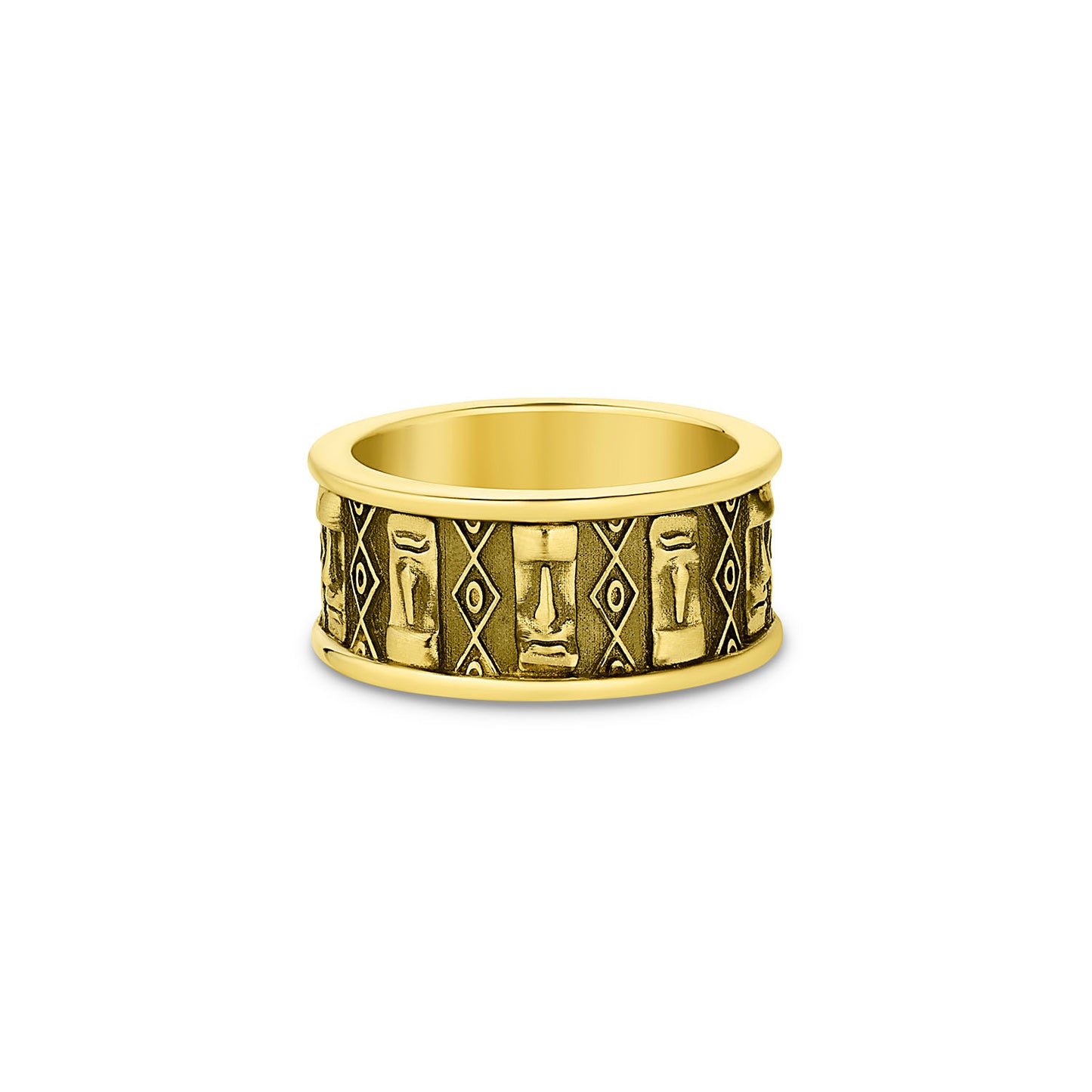 Moai Band Ring in 14K Gold