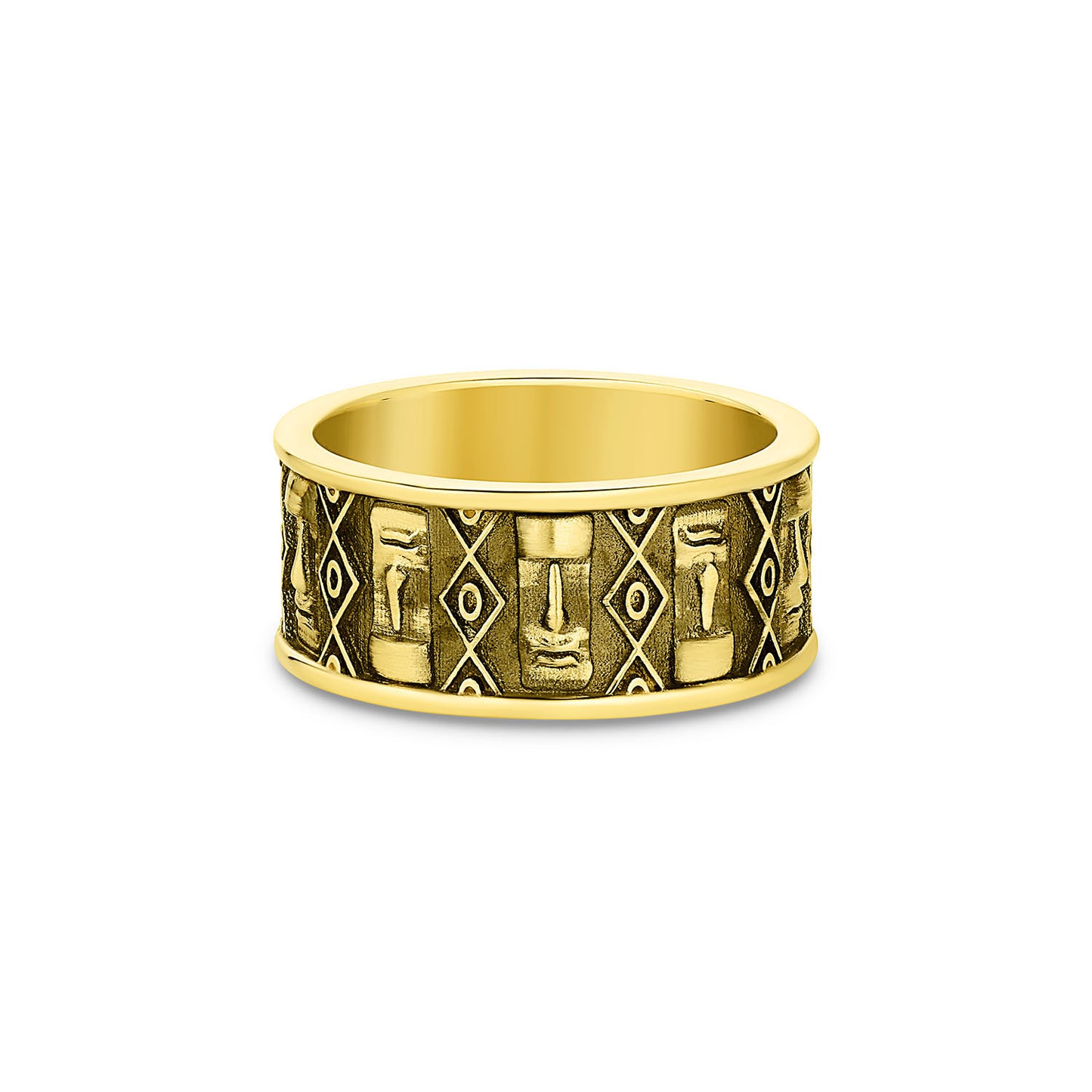Moai Band Ring in 14K Gold