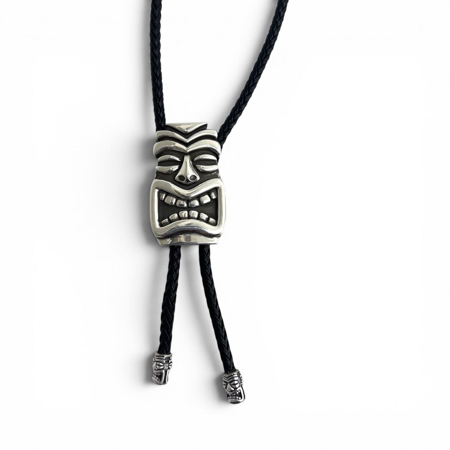 Silver Tiki Bolo Tie