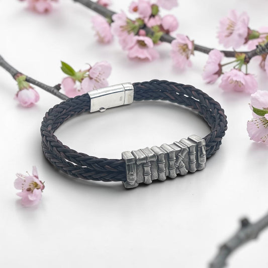 Double 'TIKI' Bracelet on Leather