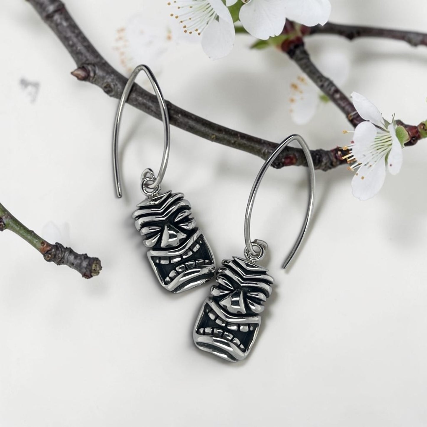 Large Happy Tiki Earrings